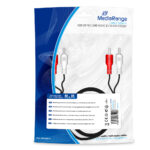 Καλώδιο MediaRange Audio connection, 2x RCA plug (phono)/2x RCA plug (phono), 2.5m, black (MRCS128) - Image 2