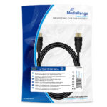 Καλώδιο MediaRange HDMI High Speed with Ethernet connection, gold-plated contacts, 18 Gbit/s data transfer rate, 2.0m, cotton, black (MRCS196) - Image 2