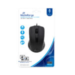MediaRange Optical Mouse Corded 3-Button (Black, Wired) (MROS210) - Image 2