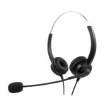 MediaRange Corded stereo headset with microphone and control panel, black (MROS304) - Image 2