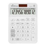 MediaRange Calculator with tax function, 12-digit LCD, solar and battery powered, white (MROS191) - Image 2
