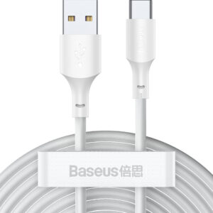 Baseus Simple Wisdom Regular USB 2.0 Cable USB-C male - USB-A male Λευκό 1.5m (TZCATZJ-02) (BASTZCATZJ-02)