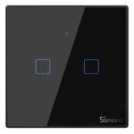 Sonoff TX-T3EU2C Χωνευτός Διακόπτης Τοίχου Wi-Fi για Έλεγχο Φωτισμού με Πλαίσιο και Δύο Πλήκτρα Αφής Φωτιζόμενος Μαύρος (IM190314019) (SONIM190314019) - Image 2