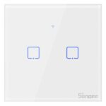 Sonoff T0EU2C-TX Χωνευτός Διακόπτης Τοίχου Wi-Fi για Έλεγχο Φωτισμού με Πλαίσιο και Δύο Πλήκτρα Αφής Φωτιζόμενος Λευκός (IM190314010) (SONIM190314010) - Image 2