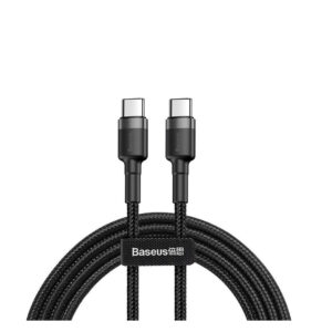 Baseus Cafule Braided USB 2.0 Cable USB-C male - USB-C male Γκρι 1m (CATKLF-GG1) (BASCATKLFGG1)