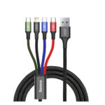Baseus Braided USB to Lightning / 2x Type-C / micro USB Cable Πολύχρωμο 1.2m (CA1T4-B01) (BASCA1T4B01) - Image 2