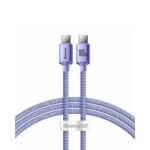 Baseus Crystal Shine Braided USB 2.0 Cable USB-C male - USB-C male Μωβ 1.2m (CAJY000605) (BASCAJY000605) - Image 2