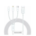 Baseus Superior Series Regular USB to Type-C / Lightning / micro USB Cable 3.5A Λευκό 1.5m (CAMLTYS-02) (BASCAMLTYS02) - Image 2