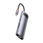 Baseus Metal Gleam Series 8-in-1 USB-C Docking Station Silver (CAHUB-CV0G) (BASCAHUB-CV0G) - Image 2