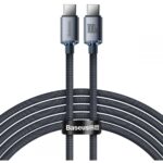 Baseus Crystal Shine Braided USB 2.0 Cable USB-C male - USB-C male Black 2m (CAJY000701) (BASCAJY000701) - Image 2