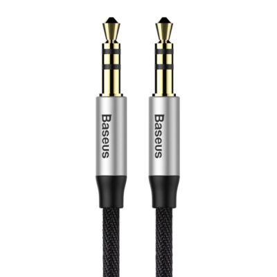 Baseus Yiven Audio Cable mini jack 3,5mm AUX, 1m Black+Silver (CAM30-BS1) (BASCAM30-BS1)