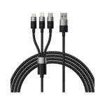 Baseus 3in1 Braided USB to Lightning / Type-C / micro USB Cable 3.5A Μαύρο 1.2m (CAXS000001) (BASCAXS000001) - Image 2