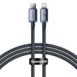 Baseus Crystal cable USB-C to Lightning, 20W, PD, 1.2m Black (CAJY000201) (BASCAJY000201)