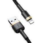Baseus Cafule Braided USB to Lightning Cable Μαύρο/Χρυσό 2m  (CALKLF-CV1) (BASCALKLF-CV1) - Image 2