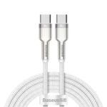 Baseus Cafule Metal Braided USB 2.0 Cable USB-C male - USB-C male Λευκό 2m  (CATJK-D02) (BASCATJK-D02) - Image 2