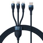 Baseus 3in1 USB cable Flash Series, USB-C + micro USB + Lightning, 100W, 1.2m (blue) (CASS030003) (BASCASS030003) - Image 2