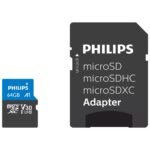Philips Ultra Pro microSDXC 64GB Class 10 U3 V30 UHS-I με αντάπτορα (FM64MP65B/00) (PHIFM64MP65B-00)