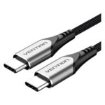 VENTION Nylon Braided Type-C to Type-C 3A/PD 60W Cable 1.5M Gray Aluminum Alloy Type (TADHG) (VENTADHG) - Image 2