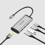 VENTION Type-C to HDMI/USB 3.0*3/PD 87W Docking Station 0.15M Gray Metal Type (CNBHB) (VENCNBHB) - Image 2