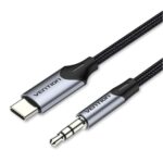 VENTION Type-C Male to 3.5mm Male Cable 1M Gray Aluminum Alloy Type (BGKHF) (VENBGKHF) - Image 2