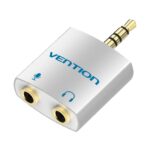 VENTION 4Pole 3.5mm Male to 2*3.5mm Female Audio Adapter Silvery Metal Type (BDBW0) (VENBDBW0) - Image 2
