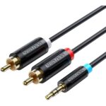 VENTION 3.5mm Male to 2RCA Male Cable 1M Black (BCLBF) (VENBCLBF) - Image 2