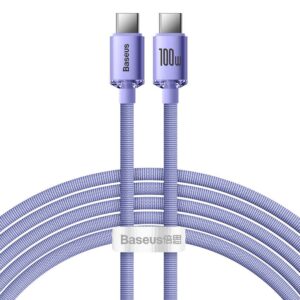 Baseus Crystal Shine cable USB-C to USB-C, 100W, 2m (purple) (CAJY000705) (BASCAJY000705)