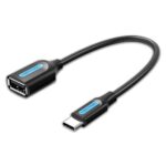 VENTION Type-C Male to USB A Female OTG Cable 0.15M Black PVC Type (CCSBB) (VENCCSBB) - Image 2