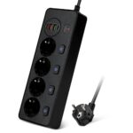 TU-XIN Πολύπριζο Surge Arrest Black (TX-6EU-USB-B) (TUXTX-6EU-USB-B) - Image 2