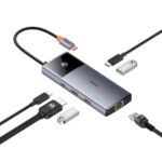 Baseus Docking Station 6σε1 Metal Gleam II Series USB-C σε 2xUSB 3.0 +USB-C + HDMI + USB-C PD + Ethernet RJ45 Γκρι (B00061802813-00) (BASB00061802813-00) - Image 2