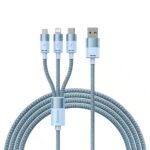 Baseus Καλώδιο USB 3σε1 StarSpeed Series. USB-C + MicroUSB + Lightning 1.2m Γαλάζιο (CAXS000017) (BASCAXS000017) - Image 2