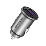 VENTION 2-Port USB (A+A) Car Charger (30W/30W) Gray Mini Style Aluminium Alloy Type (FFEH0) (VENFFEH0) - Image 2