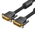 VENTION Cotton Braided DVI-D (24+1) Male to Male Cable 1M Black (EAEBF) (VENEAEBF) - Image 2
