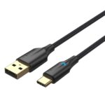 VENTION Nylon Braided USB 2.0 A Male to Type-C Male 3A Cable 3M Black LED Type (CTFBI) (VENCTFBI) - Image 2