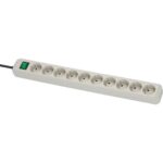 Brennenstuhl Eco-Line Πολύπριζο Ασφαλείας 10 Θέσεων με Διακόπτη και Καλώδιο 3m/ H05VV-F/ 3G1,5 Light Grey (1159350010) (BNN1159350010) - Image 2