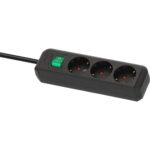 Brennenstuhl Eco-Line Πολύπριζο Ασφαλείας 3 Θέσεων με Διακόπτη και Καλώδιο 1,5m/ H05VV-F/ 3G1,5 Black (1152300015) (BNN1152300015) - Image 2