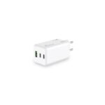 MediaRange 100W GaN Fast Charging Adapter 2x USB-C and 1x USB-A & USB-C Power Delivery and Quick Charge enabled White (MRMA123) - Image 2