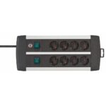 Brennenstuhl Premium-Alu-Line Technics extension lead 8-way Duo black 3m H05VV-F 3G1.5 with every 4 sockets switched (1391000908) (BNN1391000908) - Image 2