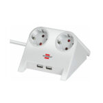 Brennenstuhl Desktop-Power USB-Charger with 2x USB-2.0 charger 2100mA 2-way socket, white polished 1.8m H05VV-F 3G1.5 (1153520222) (BNN1153520222) - Image 2