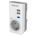 Philips Μονόπριζο Aσφαλείας USB-C/USB-A Λευκό (CHP8010W/GRS) (PHICHP8010WGRS) - Image 2