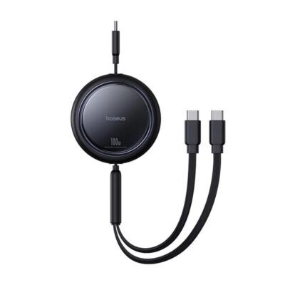 Baseus Καλώδιο USB-C 2W1 Bright Mirror, C+C / 100W / 1m czarny (P10318602111-00) (BASP10318602111-00)