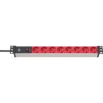 Brennenstuhl Πολύπριζο Ασφαλείας 8 Θέσεων για Rack 19" 1U με Βύσμα C14 και Καλ. 2m/ Red/Silver (1390007118) (BNN1390007118) - Image 2