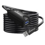 MediaRange Active USB Extension Cable, USB-A Plug to USB-A Socket, 1x Repeater, USB 3.0, 5 Gbps Data Transfer Rate, 5m, Black (MRCS242)
