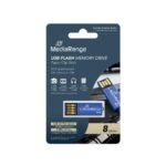 MediaRange USB 2.0 Nano Flash Drive Paper-clip stick 8GB (Blue) (MR975)
