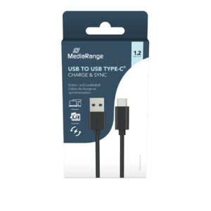 Καλώδιο Φόρτισης & Συγχρονισμού MediaRange USB 3.2 Type-C to Type-A 1.2M Black (MRCS160)