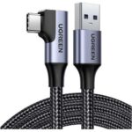 Ugreen Angle cable USB to USB-C US385 3A 1m black (20299) (UGR20299)