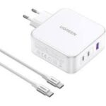 Ugreen Charger 15339 Nexode 2xUSB-C USB-A 3.0 PD3.0 QC4.0 GaN 140W white (15339) (UGR15339)