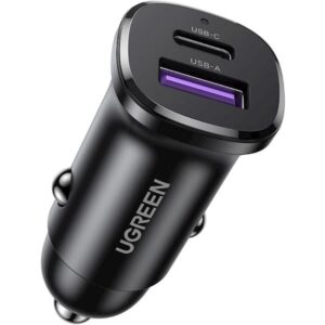 Ugreen EC305 USB-C + USB car charger 30W black (25845) (UGR25845)