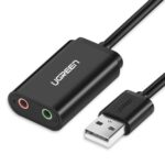 Ugreen External USB audio card 15cm black (30724B) (UGR30724B)