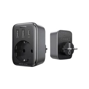 Ugreen Mains charger with AC socket 2x USB USB-C CD314 30W black (90613) (UGR90613)